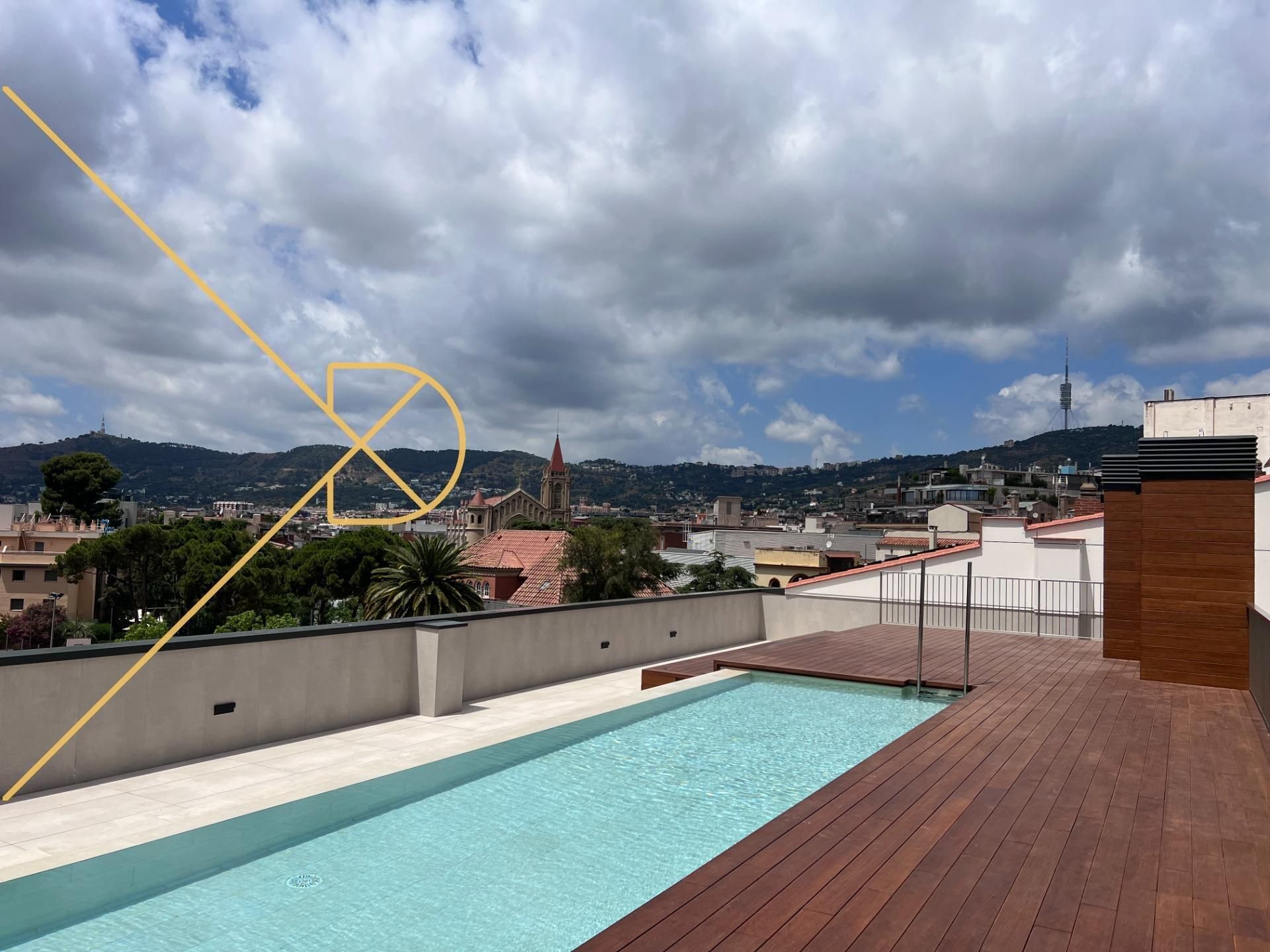 Piscina de Pis de lloguer en  Barcelona Capital amb Aire condicionat, Calefacció i Terrassa