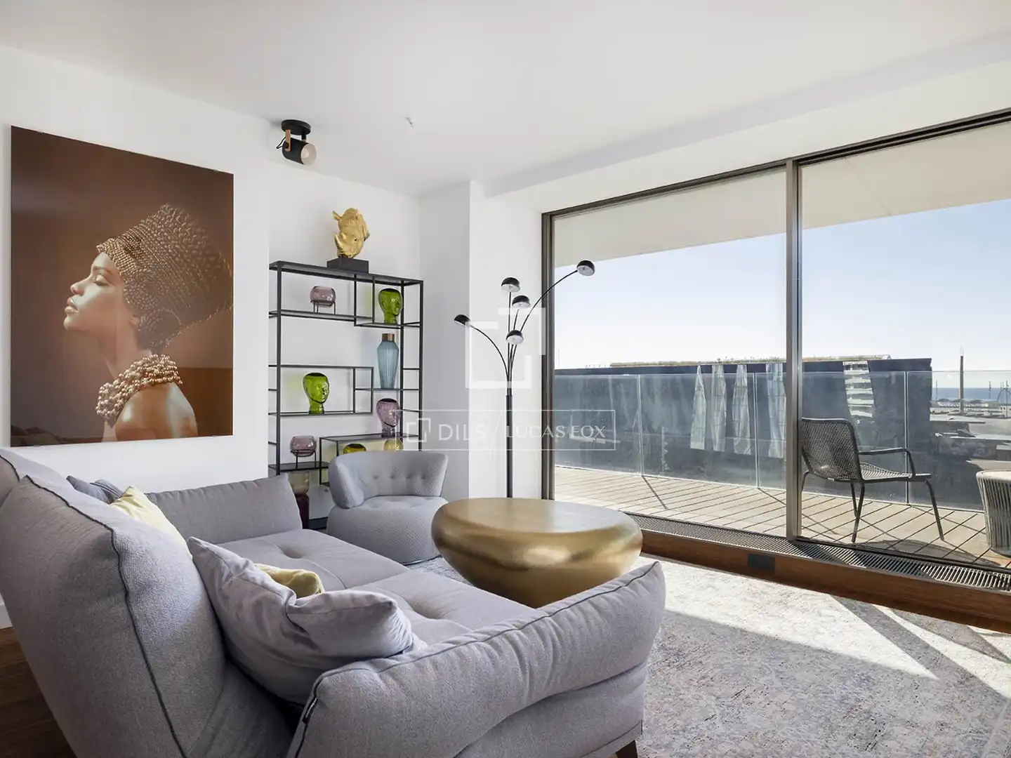 Sala de estar de Piso de alquiler en Barcelona con Aire acondicionado, Calefacción y Terraza