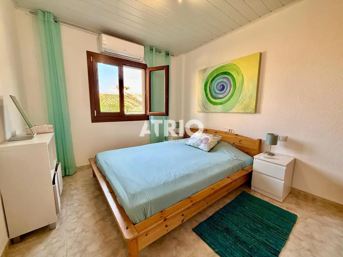 Schlafzimmer von Wohnung zum Verkauf in Santa Margalida mit Klimaanlage, Privatgarten und Terrasse