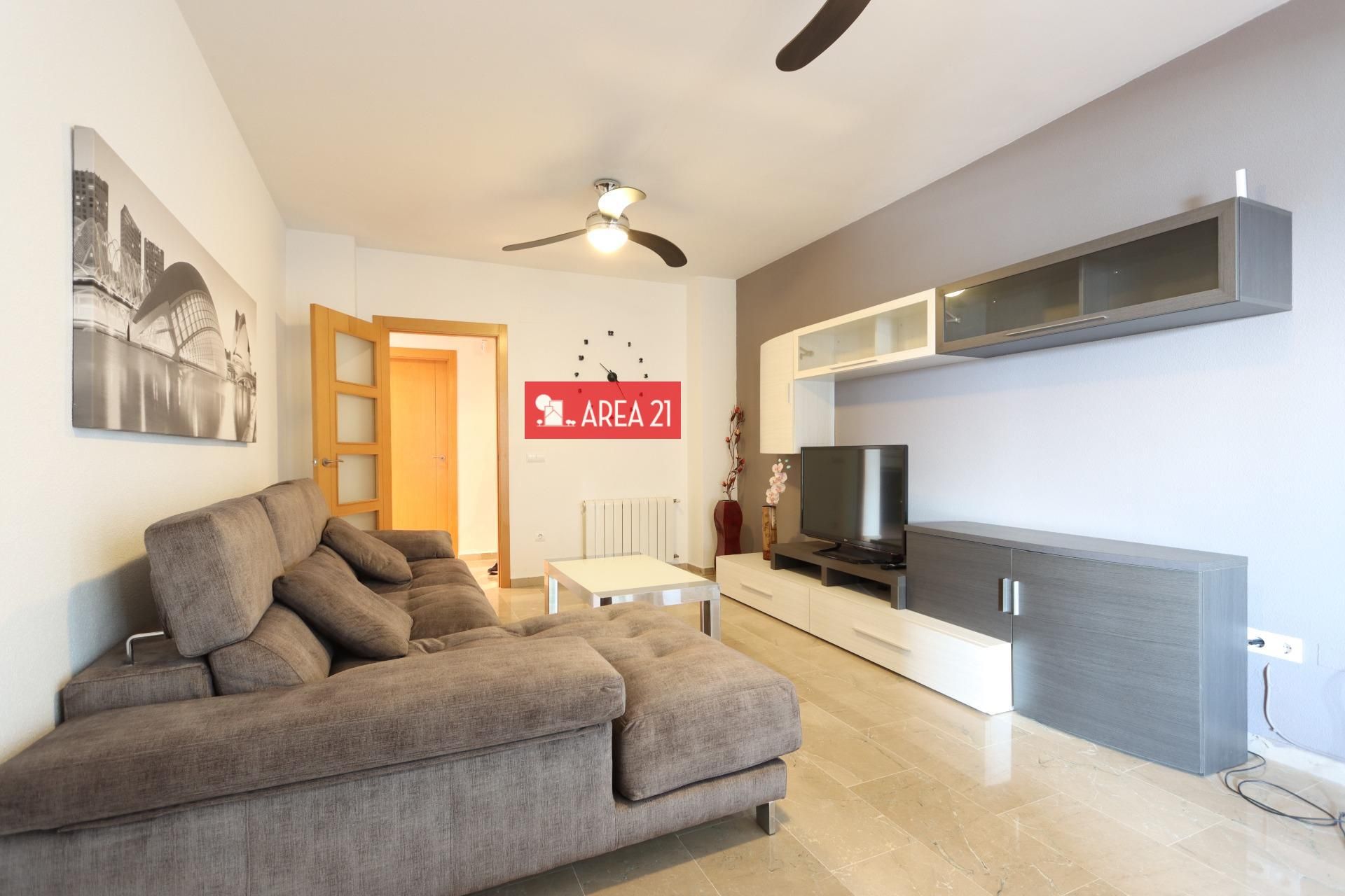 Sala d'estar de Àtic en venda en La Pobla de Vallbona amb Aire condicionat, Calefacció i Terrassa