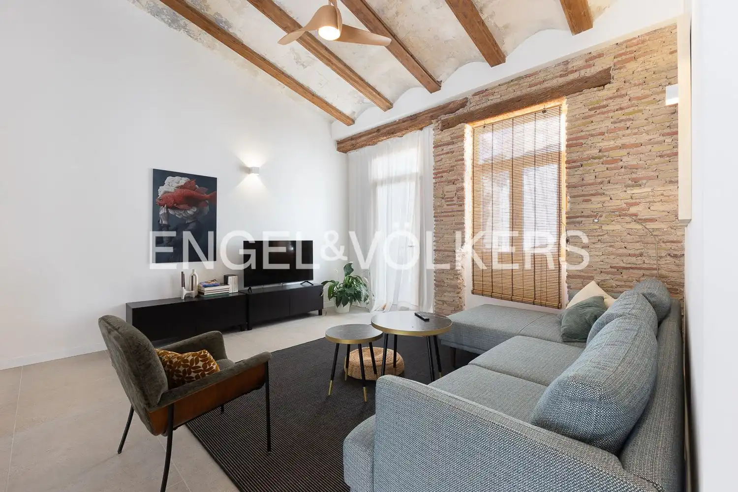 Wohnzimmer von Wohnung zur Miete in Valencia mit Klimaanlage, Heizung und Möbliert