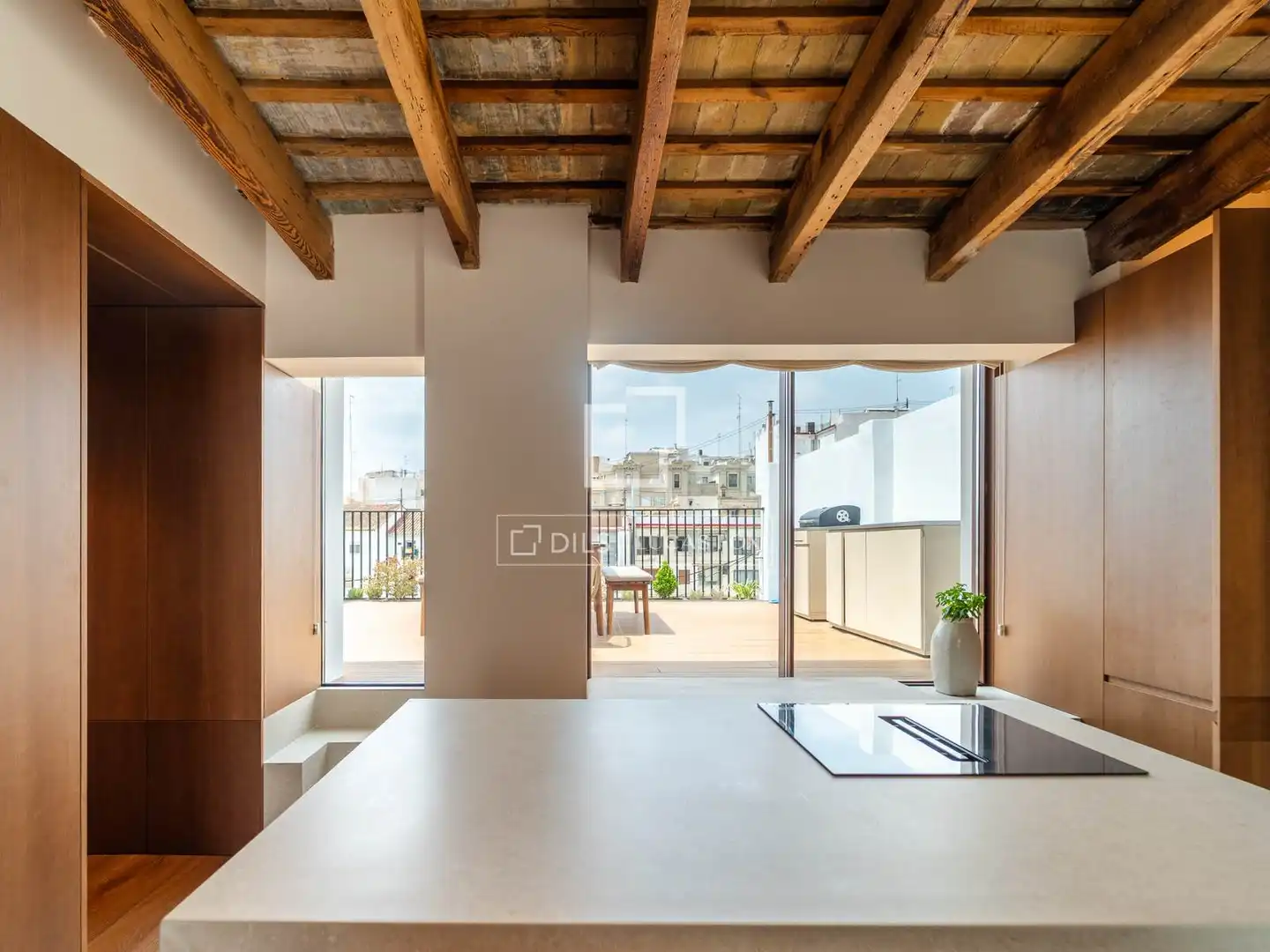 Cocina de Ático de alquiler en Valencia con Aire acondicionado, Calefacción y Terraza