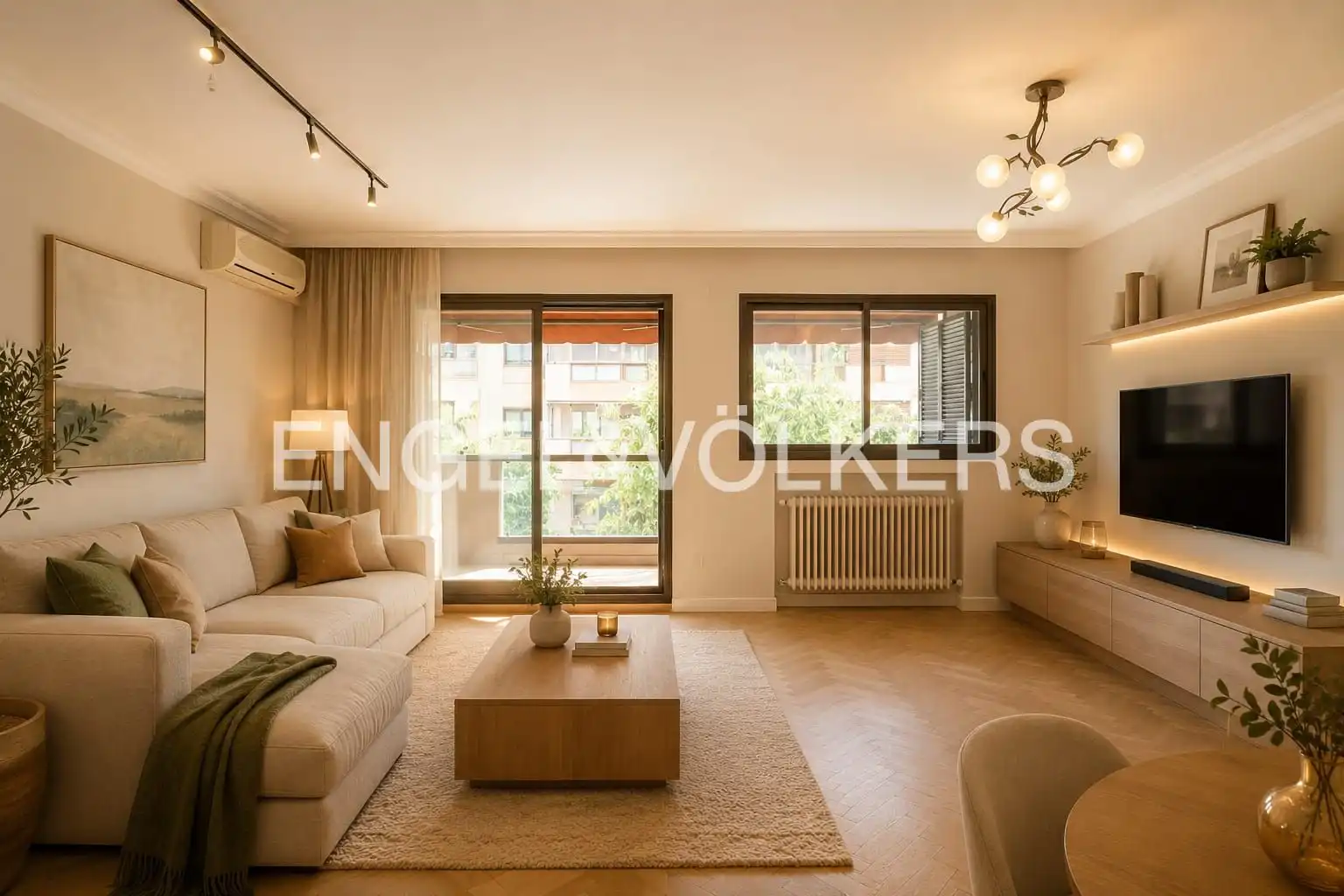 Sala de estar de Piso en venta en Pozuelo de Alarcón con Aire acondicionado, Calefacción y Parquet