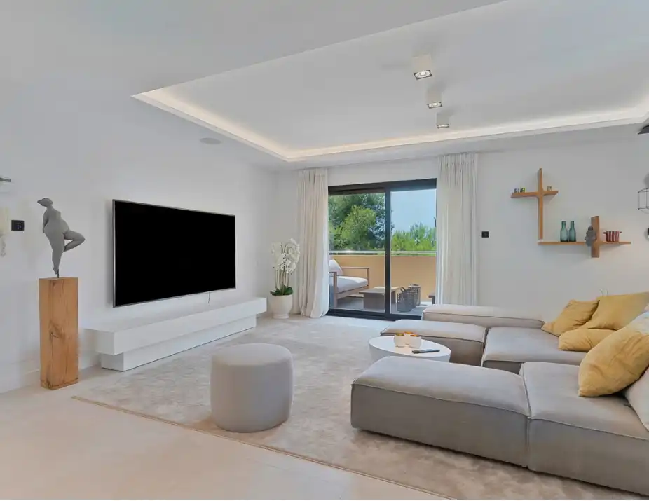 Sala de estar de Piso en venta en Marbella con Terraza, Amueblado y Horno