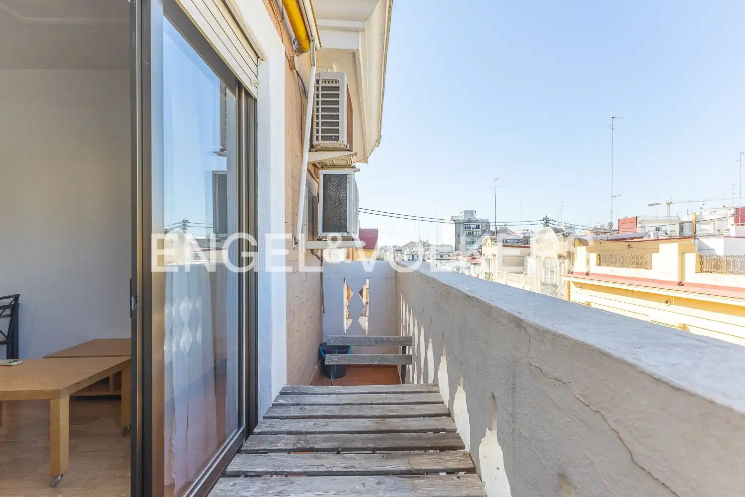 Balcony of Flat for rent in Valencia  with Air Conditioner, Heating and Furnished
