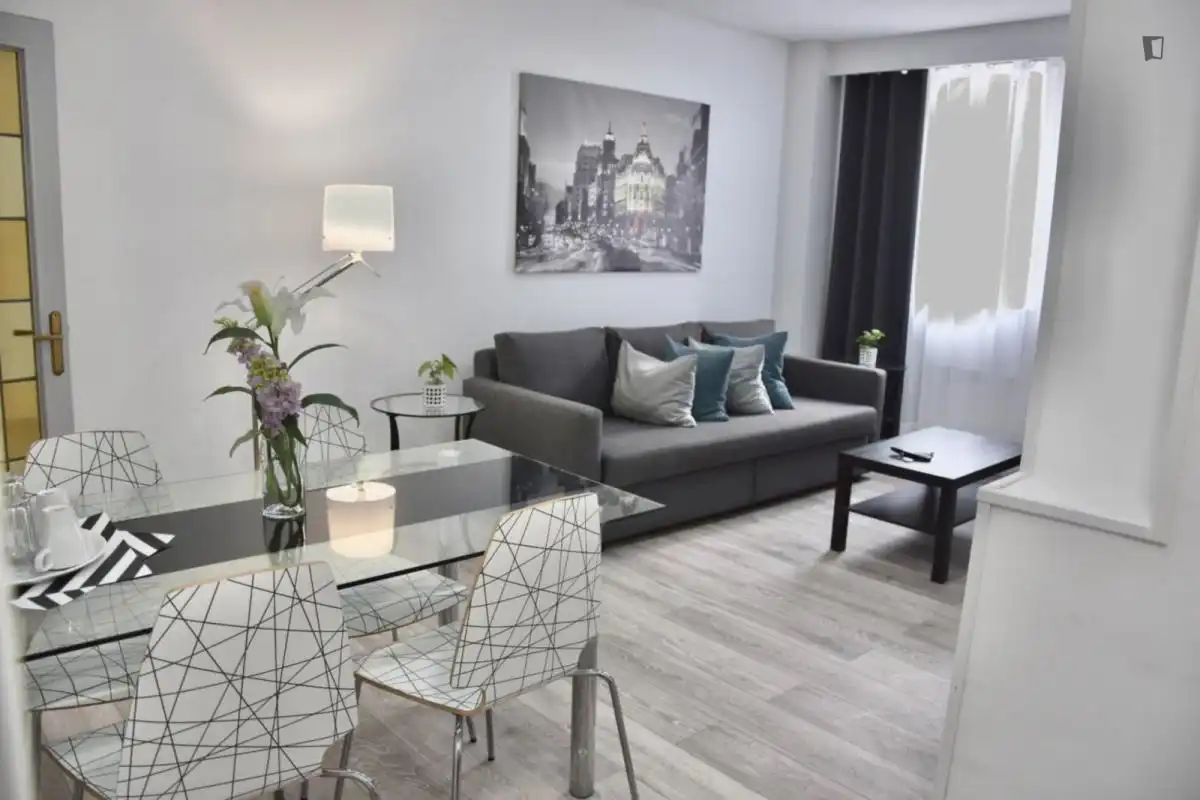 Sala de estar de Apartamento de alquiler en Madrid con Aire acondicionado, Calefacción y Amueblado