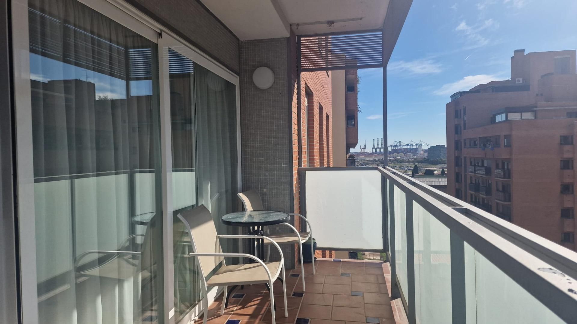 Balcony of Flat for rent in  Valencia Capital  with Air Conditioner, Private garden and Terrace