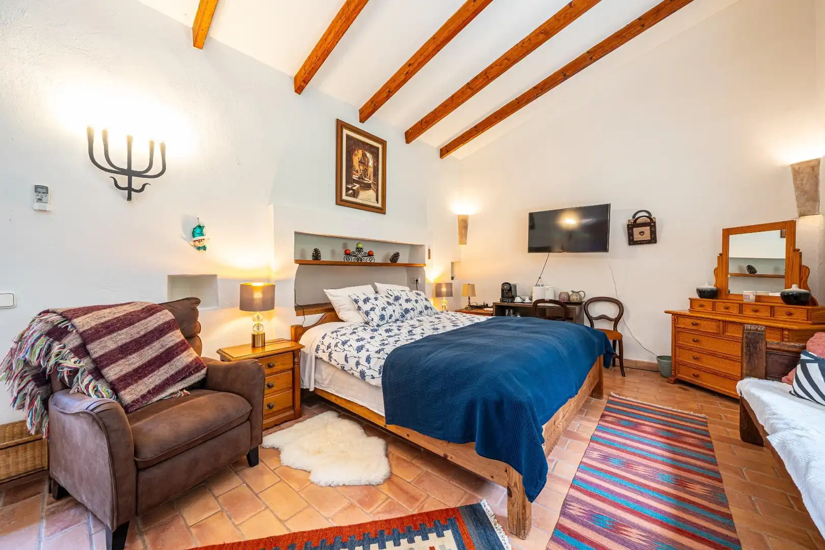 Habitación de Finca rústica en venta en Algaida con Aire acondicionado, Calefacción y Jardín privado