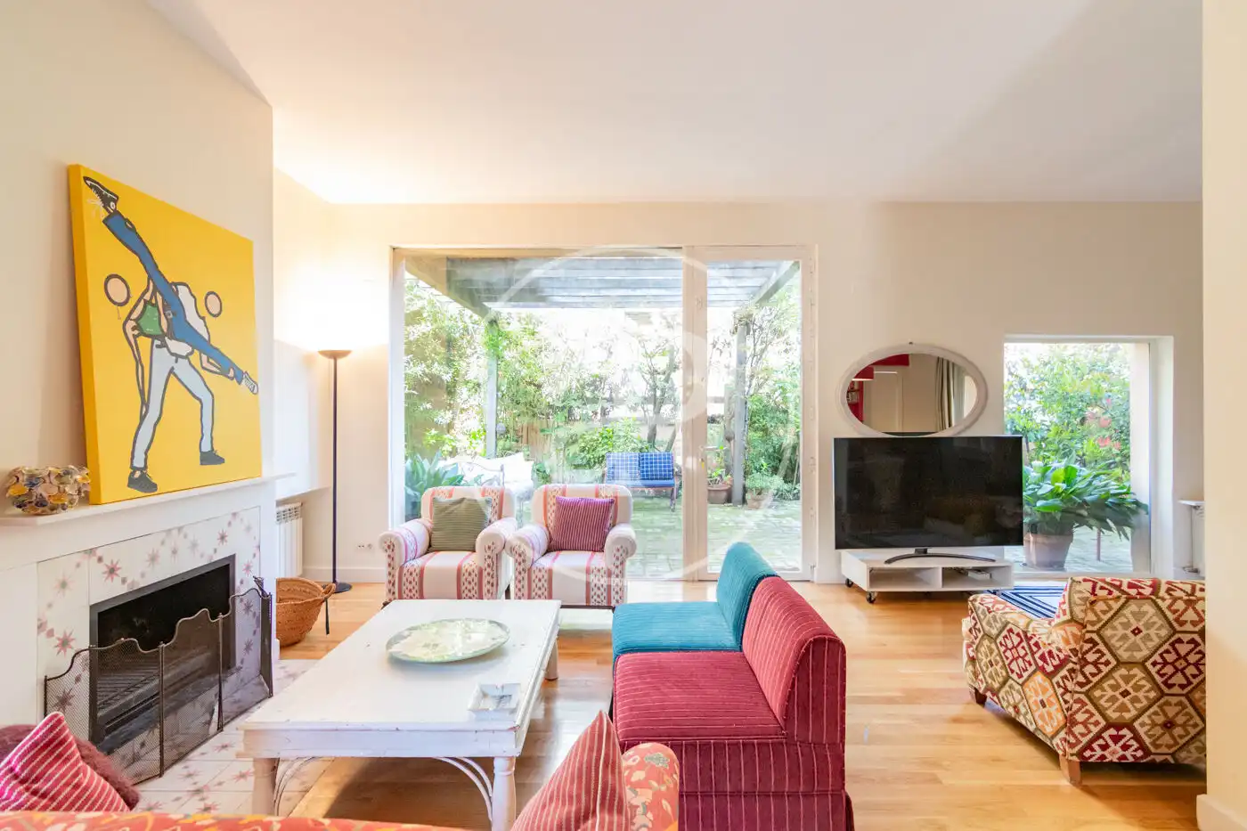 Sala d'estar de Casa o xalet de lloguer en Madrid amb Aire condicionat, Calefacció i Jardí privat