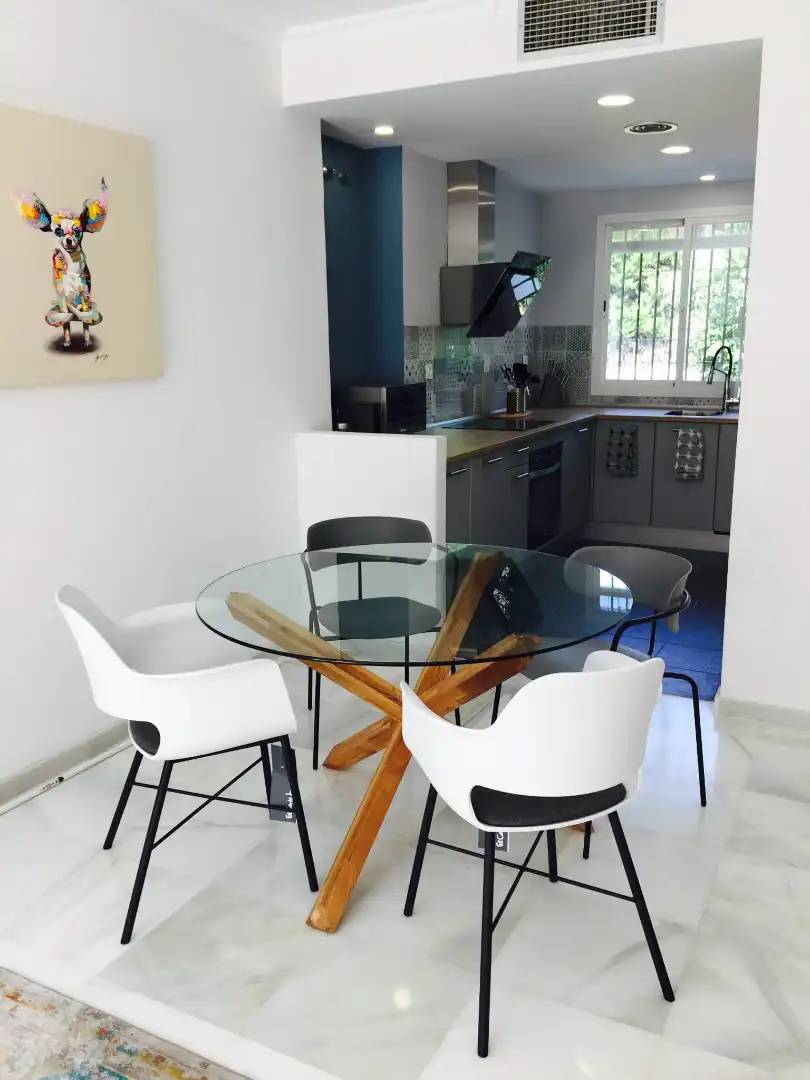 Dining room of Flat for rent in Marbella  with Air Conditioner, Furnished and Oven