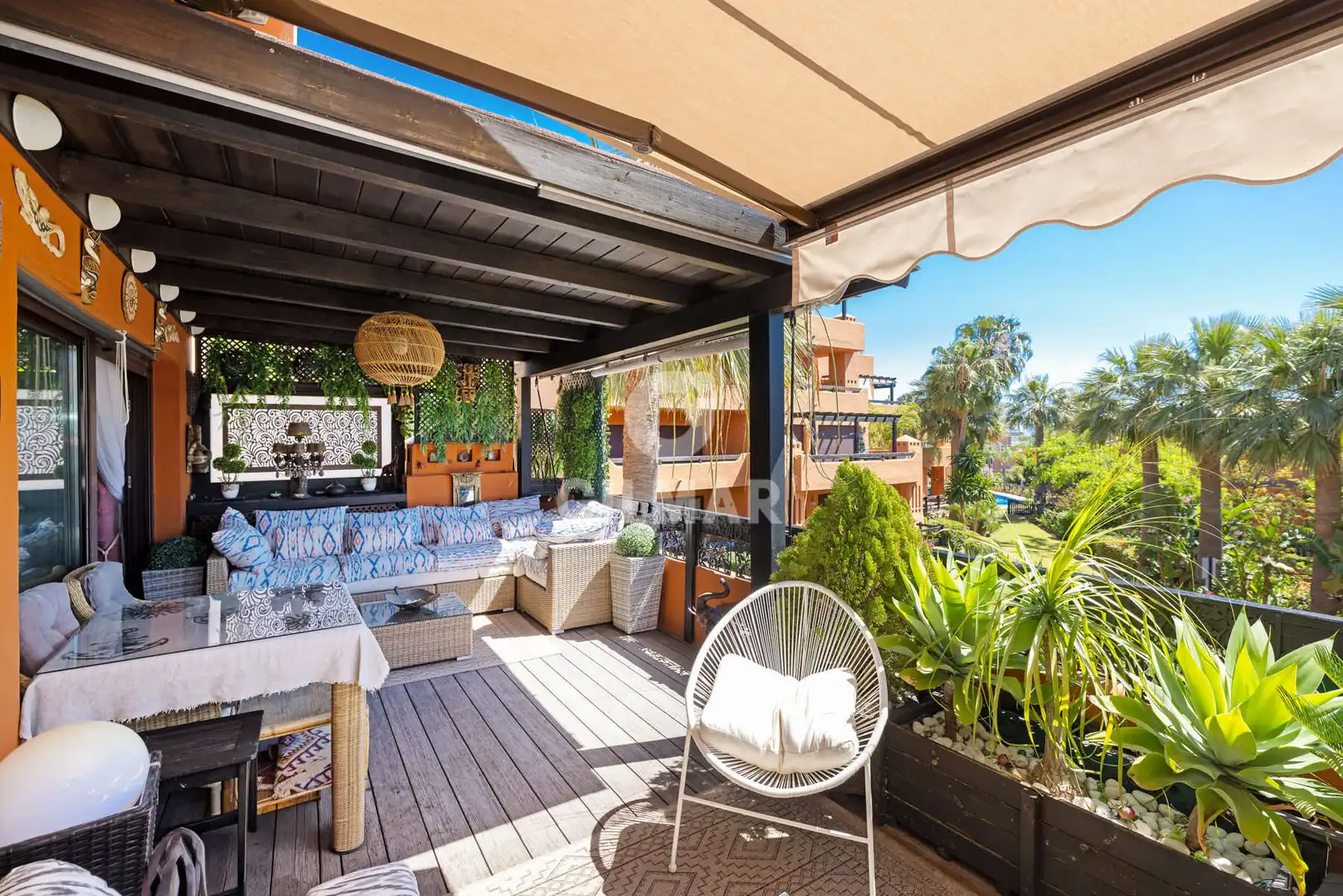 Terraza de Apartamento en venta en Estepona con Calefacción, Jardín privado y Trastero