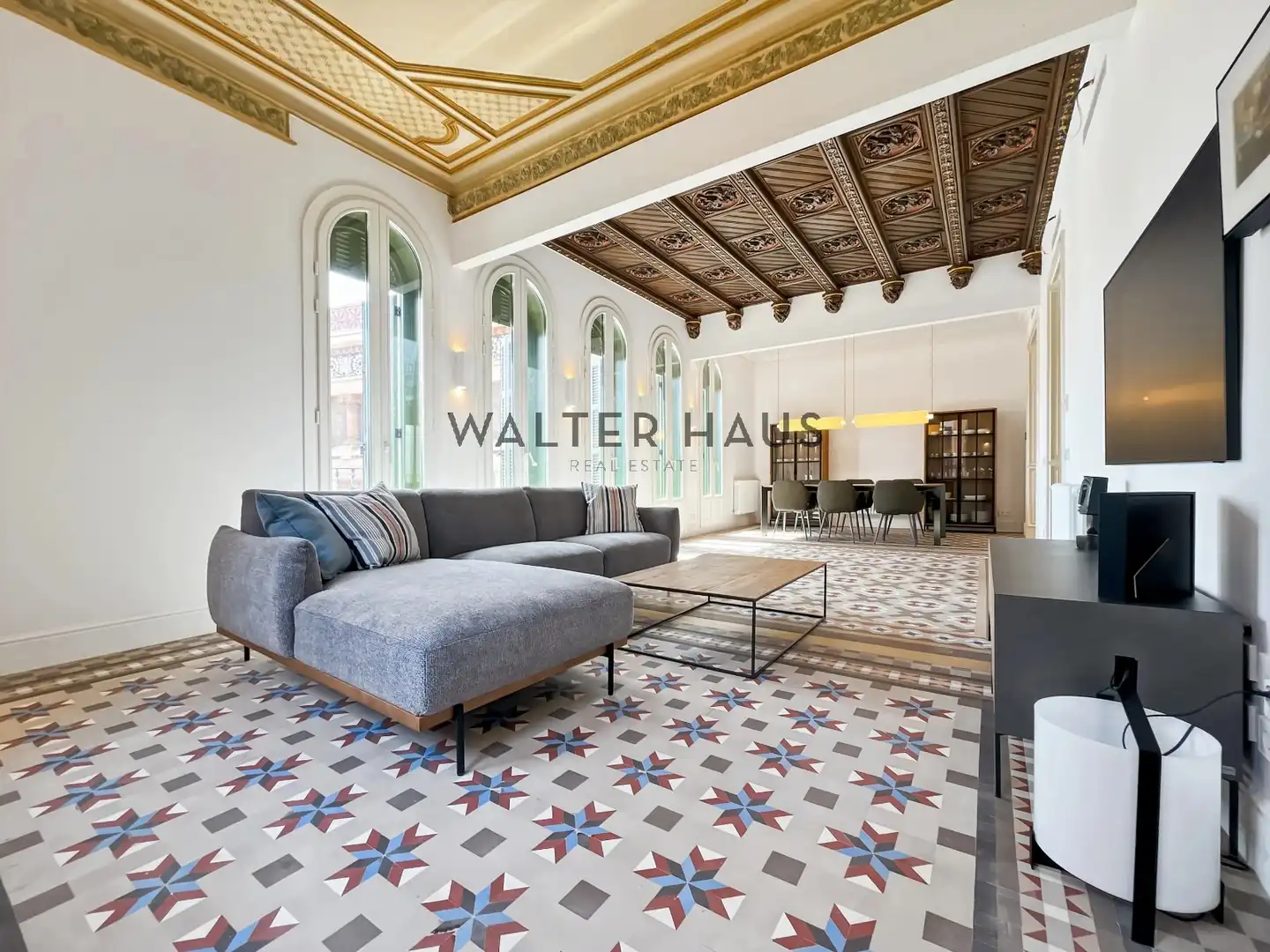 Sala de estar de Piso de alquiler en Barcelona con Aire acondicionado, Calefacción y Terraza