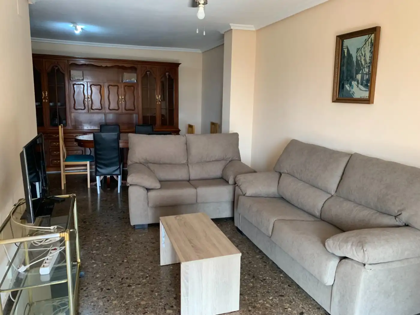 Sala d'estar de Pis de lloguer en Valencia amb Jardí privat, Moblat i Balcó