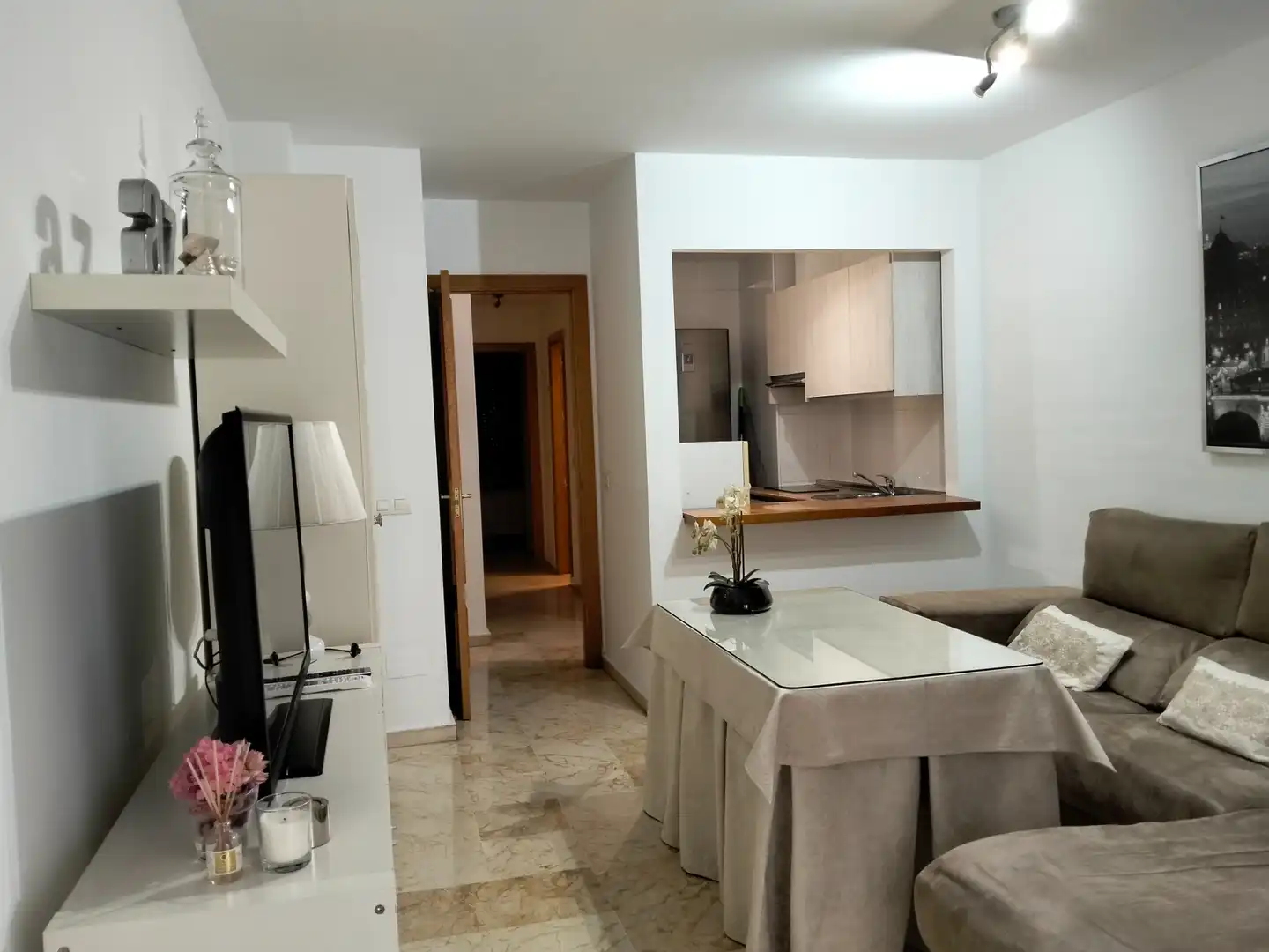 Sala d'estar de Apartament de lloguer en Málaga amb Moblat