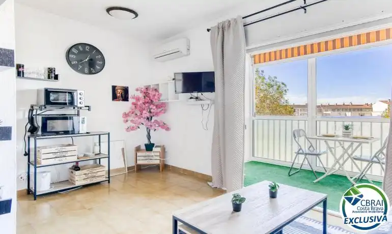 Sala de estar de Estudio en venta en Empuriabrava con Aire acondicionado, Calefacción y Terraza
