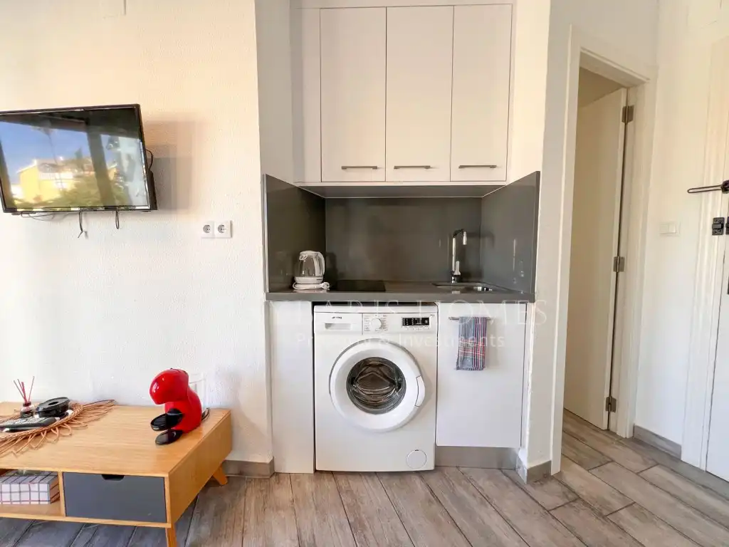 Cocina de Apartamento de alquiler en Dénia con Aire acondicionado, Jardín privado y Piscina