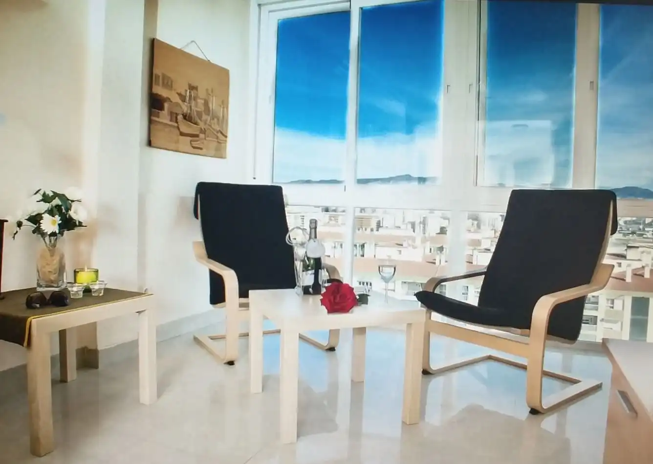 Wohnzimmer von Wohnung zur Miete in Málaga mit Möbliert und Waschmaschine