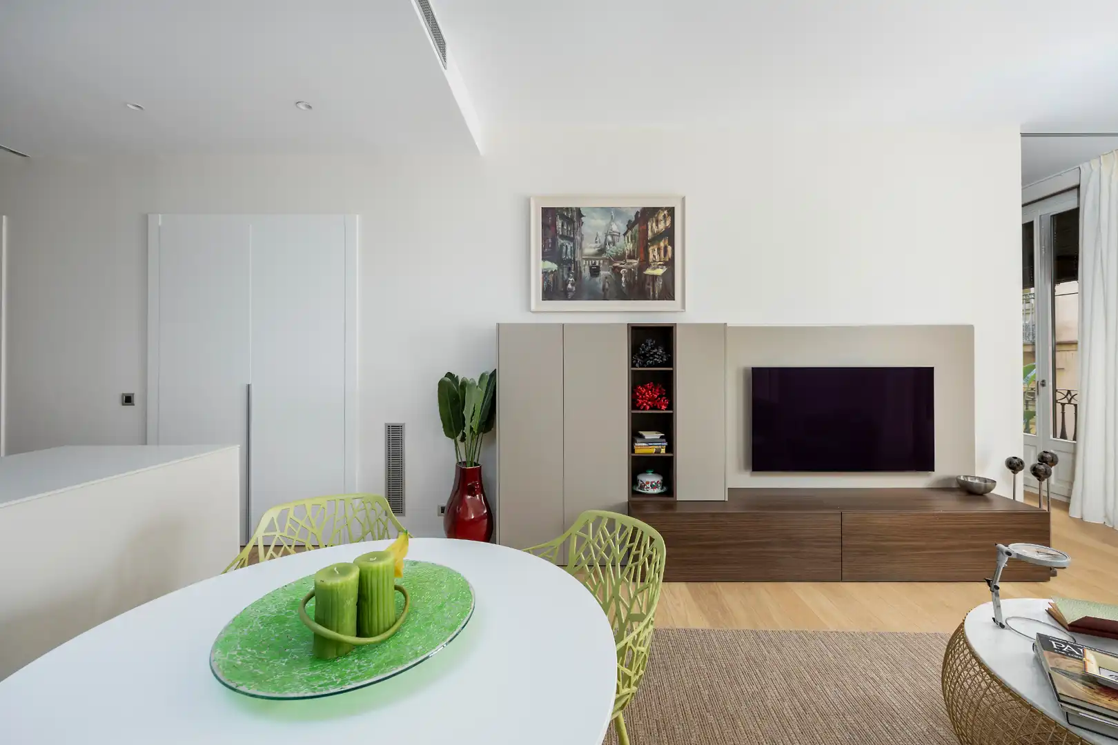 Sala d'estar de Apartament de lloguer en Barcelona amb Aire condicionat, Calefacció i Parquet