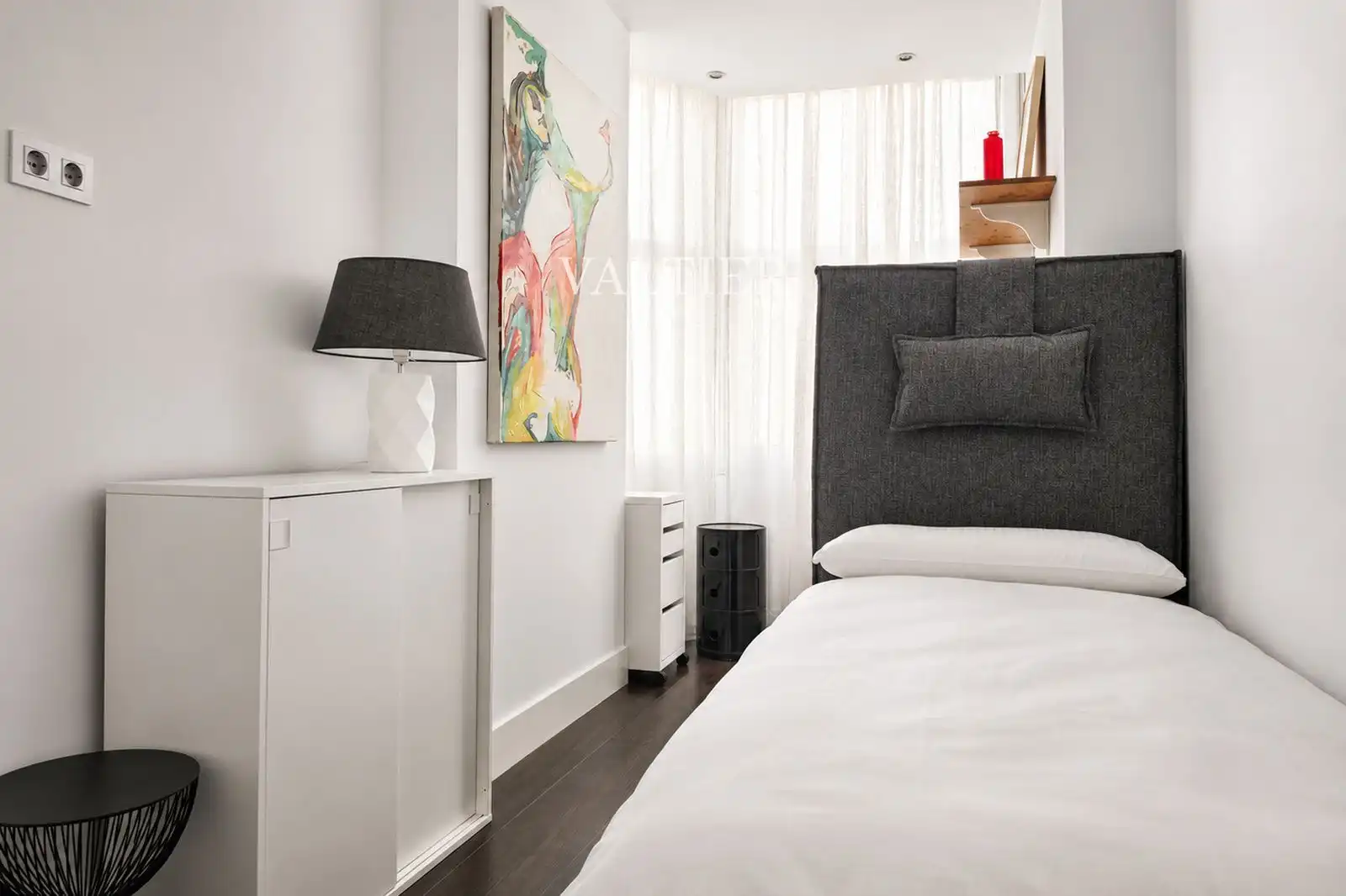 Schlafzimmer von Wohnung zur Miete in Madrid mit Klimaanlage und Möbliert