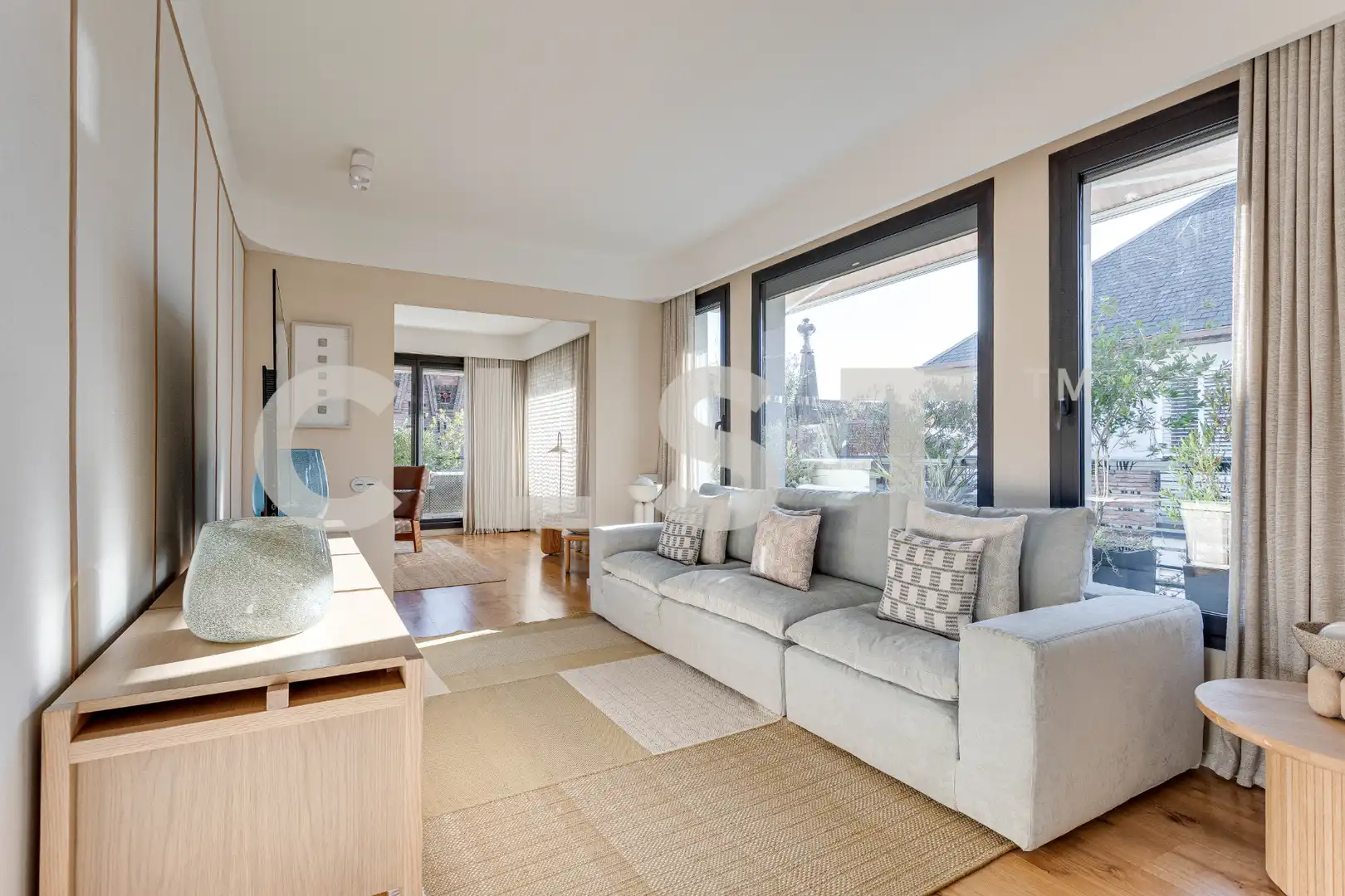 Wohnzimmer von Dachboden zur Miete in Barcelona mit Klimaanlage, Heizung und Parkett