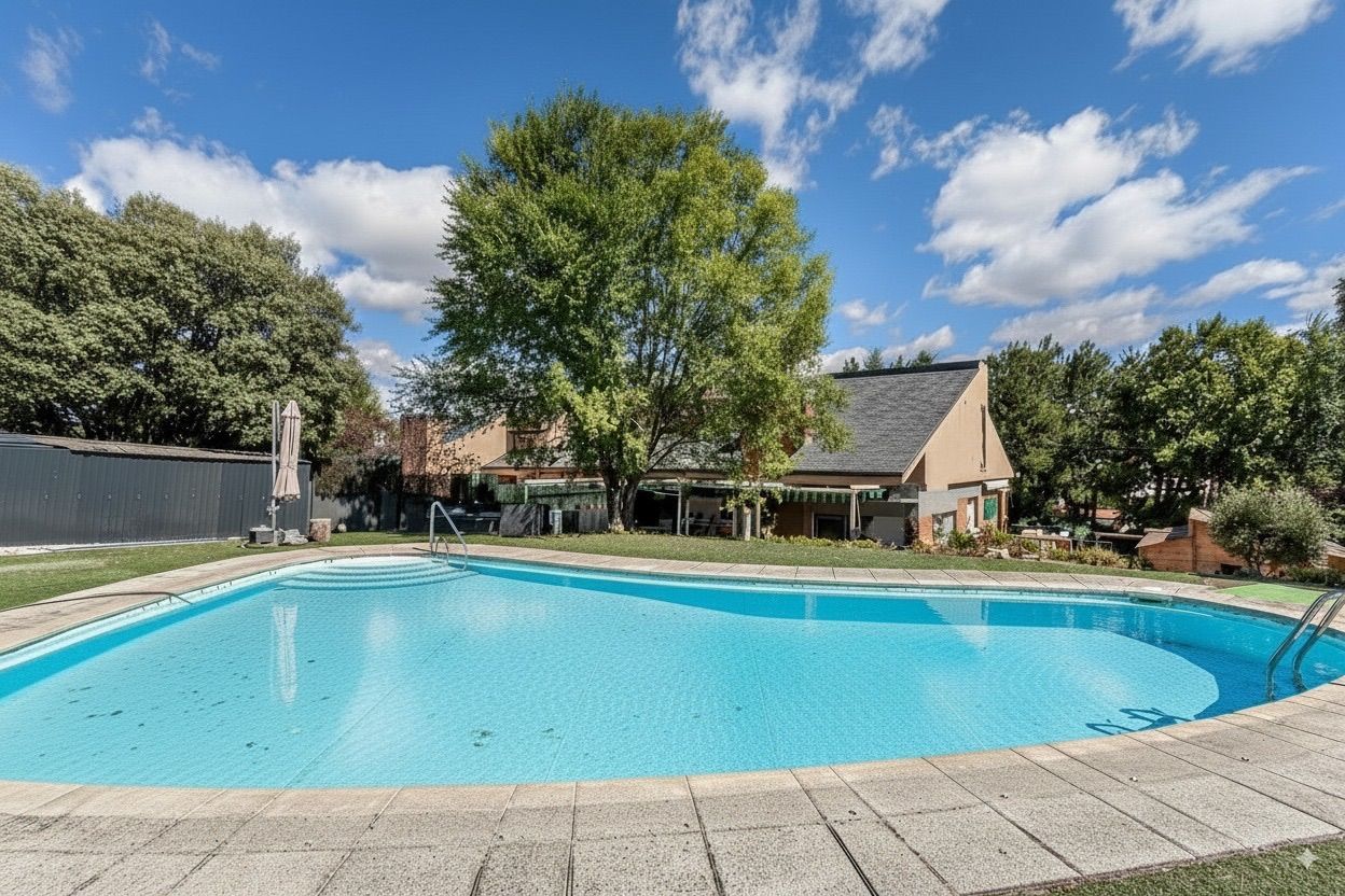 Piscina de Casa adosada en venda en Galapagar amb Calefacció, Jardí privat i Piscina