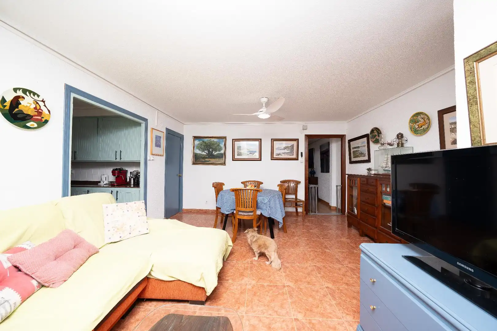 Living room of Flat for sale in Elche / Elx  with Heating, Furnished and Balcony