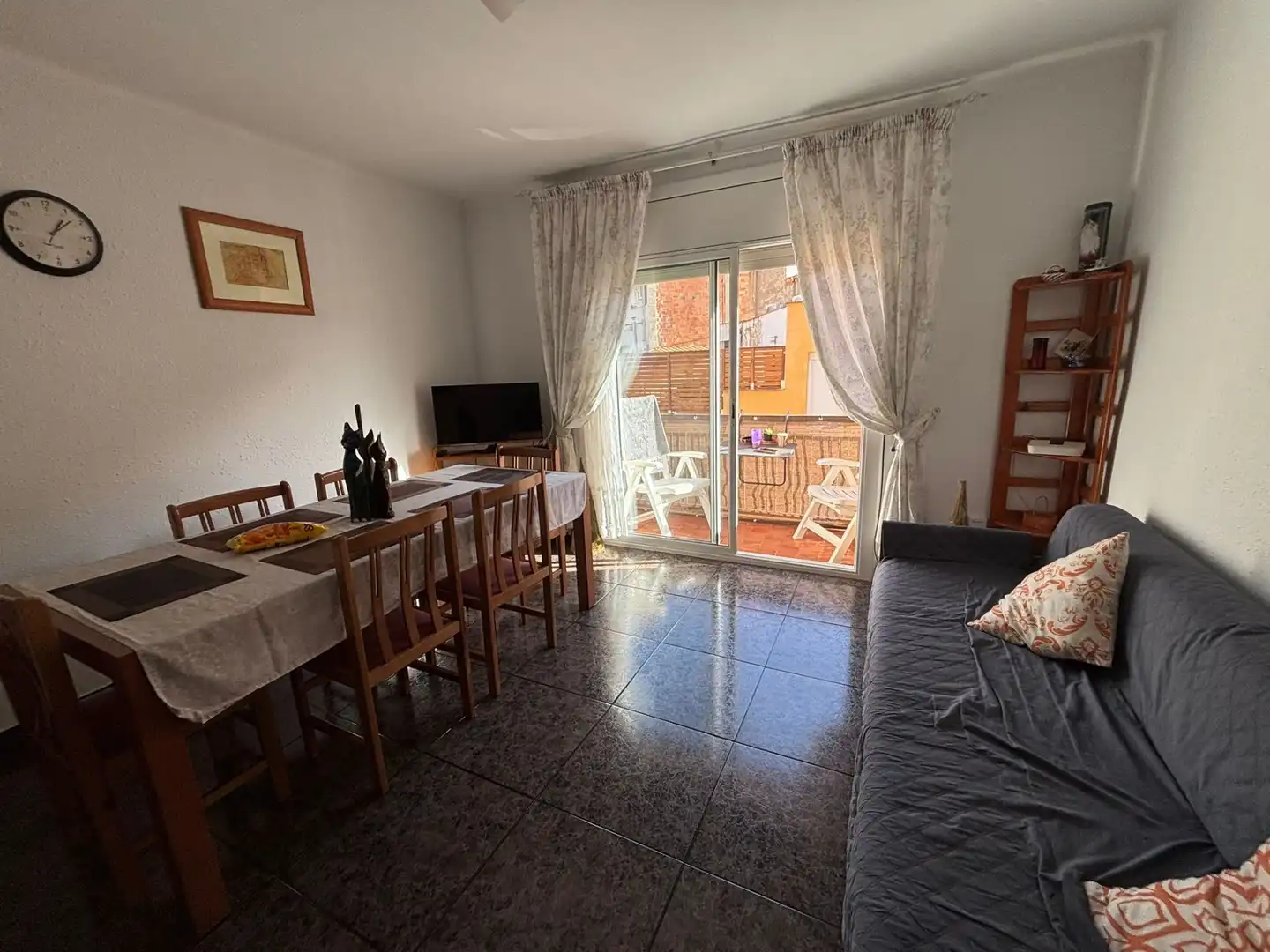 Living room of Flat for sale in Blanes  with Heating, Terrace and Furnished