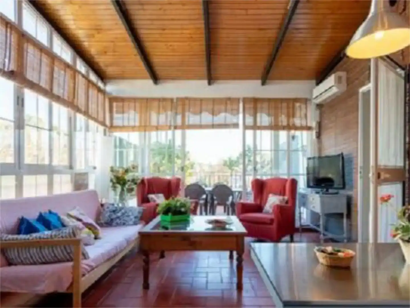 Wohnzimmer von Maisonette zur Miete in Sevilla mit Klimaanlage, Parkett und Abstellraum