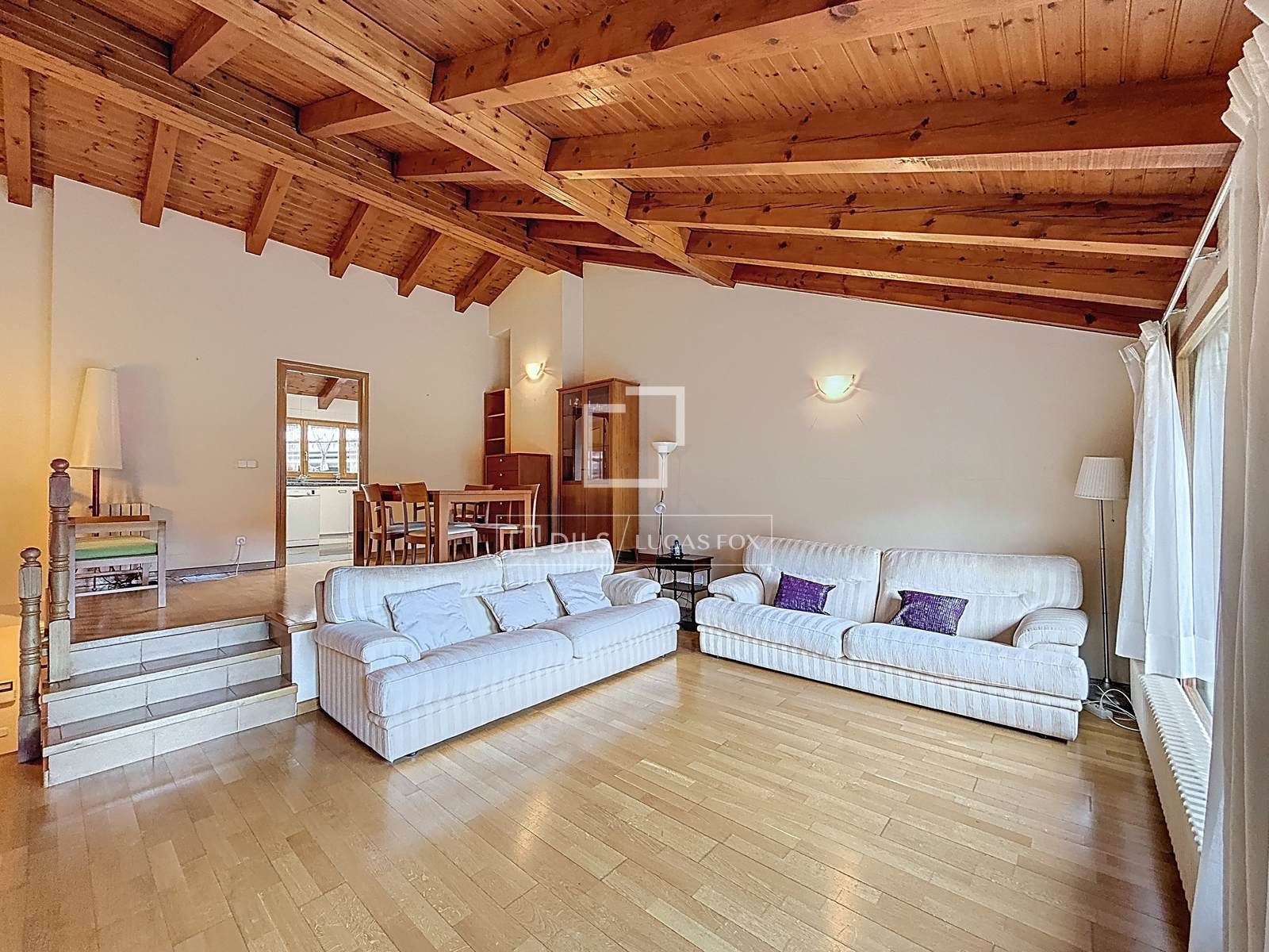 Living room of Flat to rent in Soriguera  with Parquet flooring, Terrace and Furnished