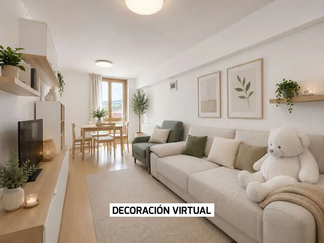 Sala de estar de Piso en venta en Vitoria - Gasteiz con Calefacción, Trastero y Amueblado