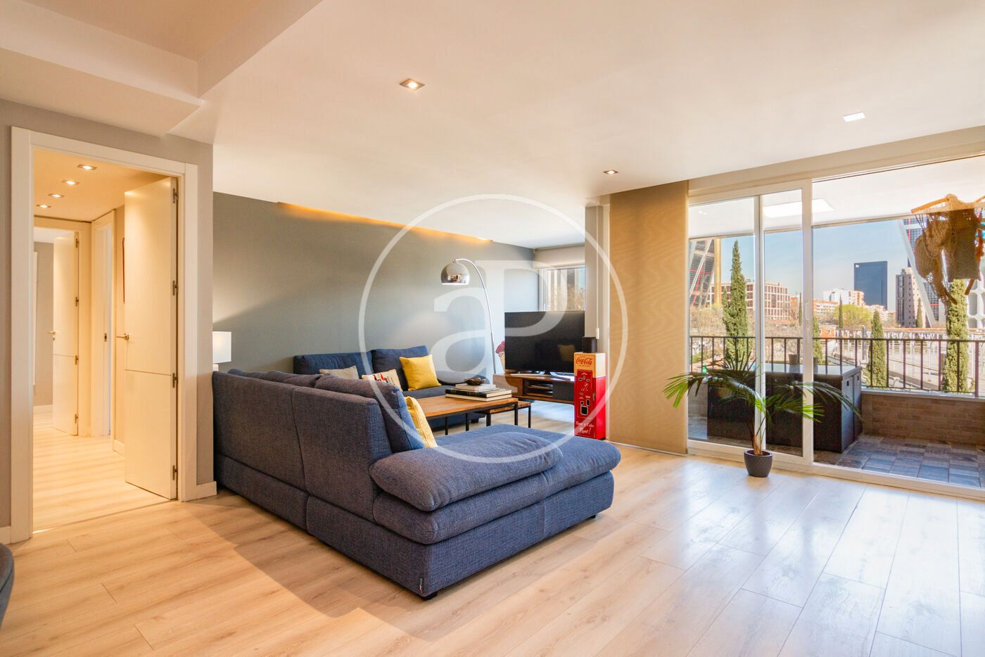 Living room of Flat to rent in  Madrid Capital  with Air Conditioner, Heating and Private garden