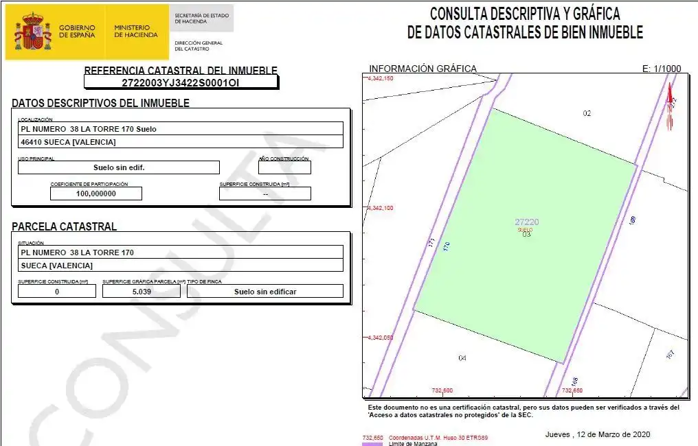 Residential land for sale in Sueca ciudad, imagen 4