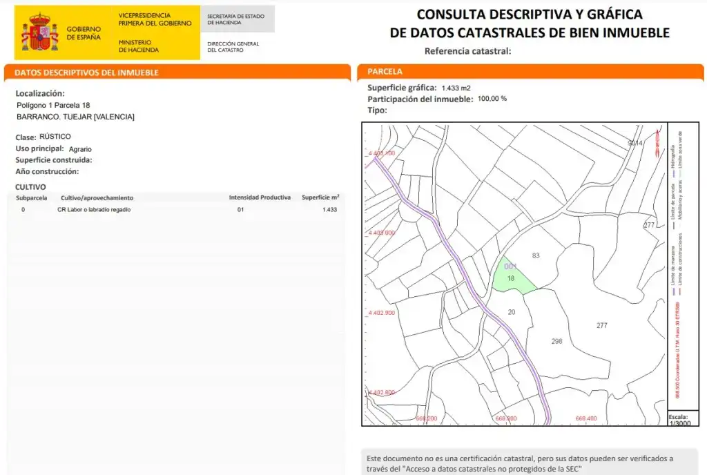 Vista exterior de Terreno en venta en Tuéjar