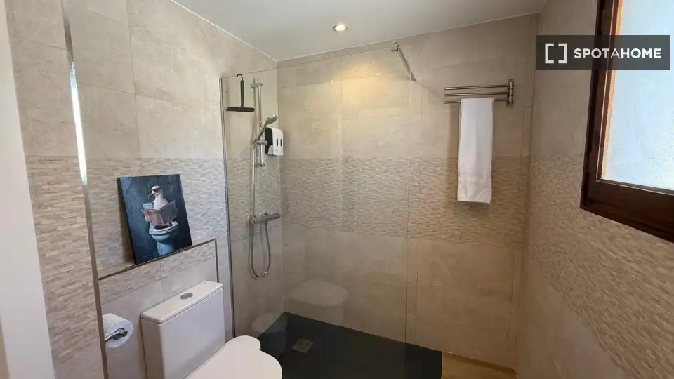 Bany de Apartament per a compartir en La Manga del Mar Menor amb Aire condicionat, Terrassa i Moblat