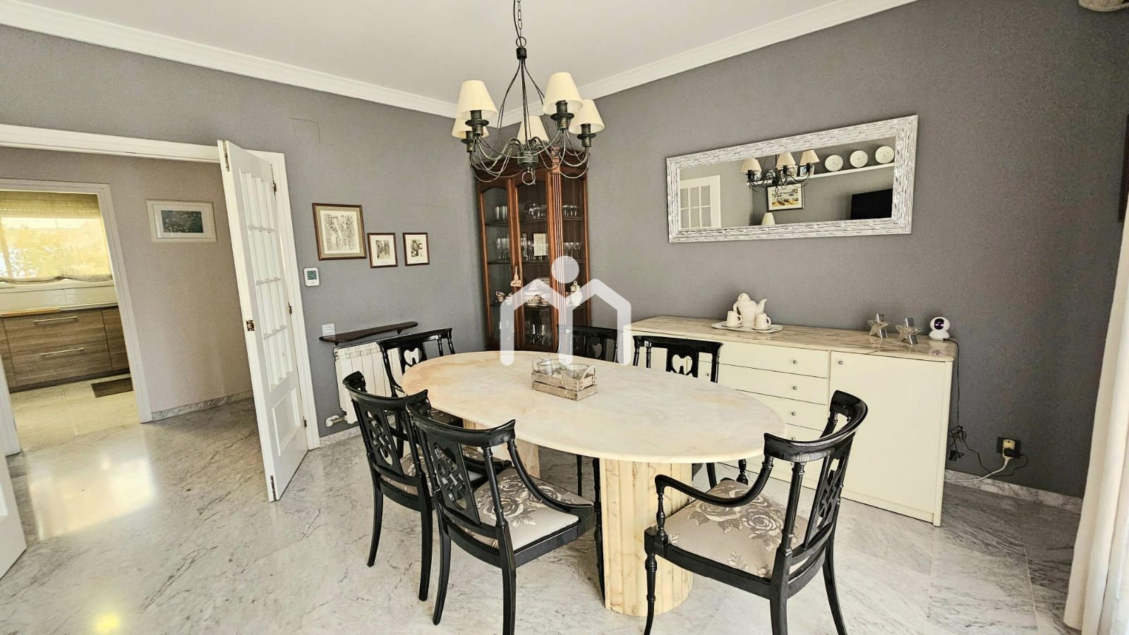 Dining room of Single-family semi-detached for sale in Badalona  with Air Conditioner, Heating and Parquet flooring