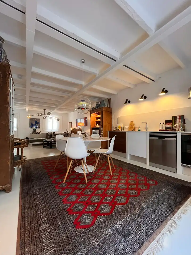 Esszimmer von Country house zum Verkauf in Es Migjorn Gran mit Klimaanlage, Heizung und Privatgarten