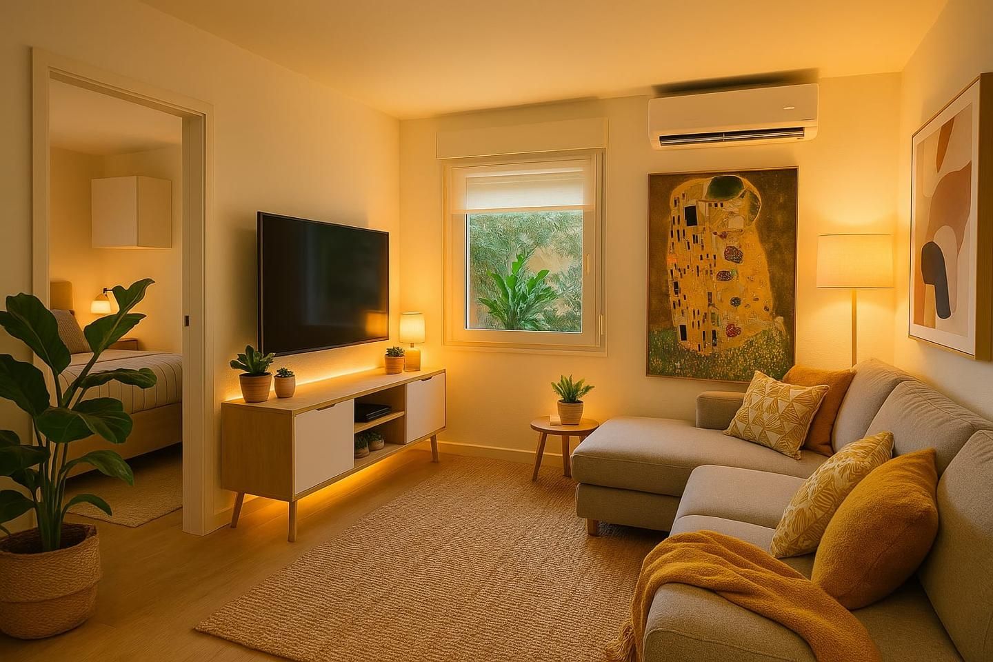 Living room of Planta baja for sale in Málaga Capital  with Air Conditioner, Heating and Parquet flooring