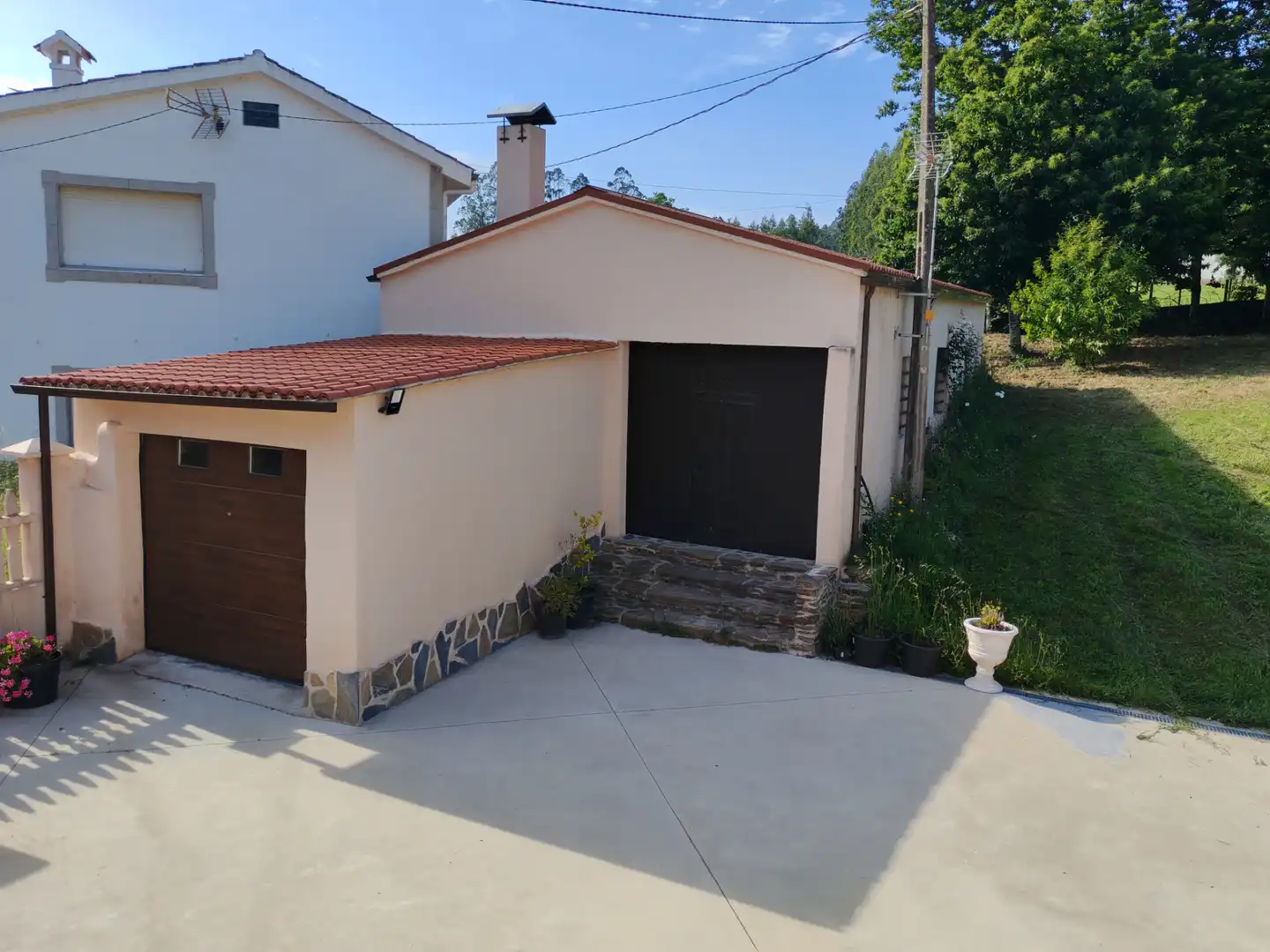 Vista exterior de Casa o chalet en venta en O Pino  con Calefacción, Jardín privado y Trastero