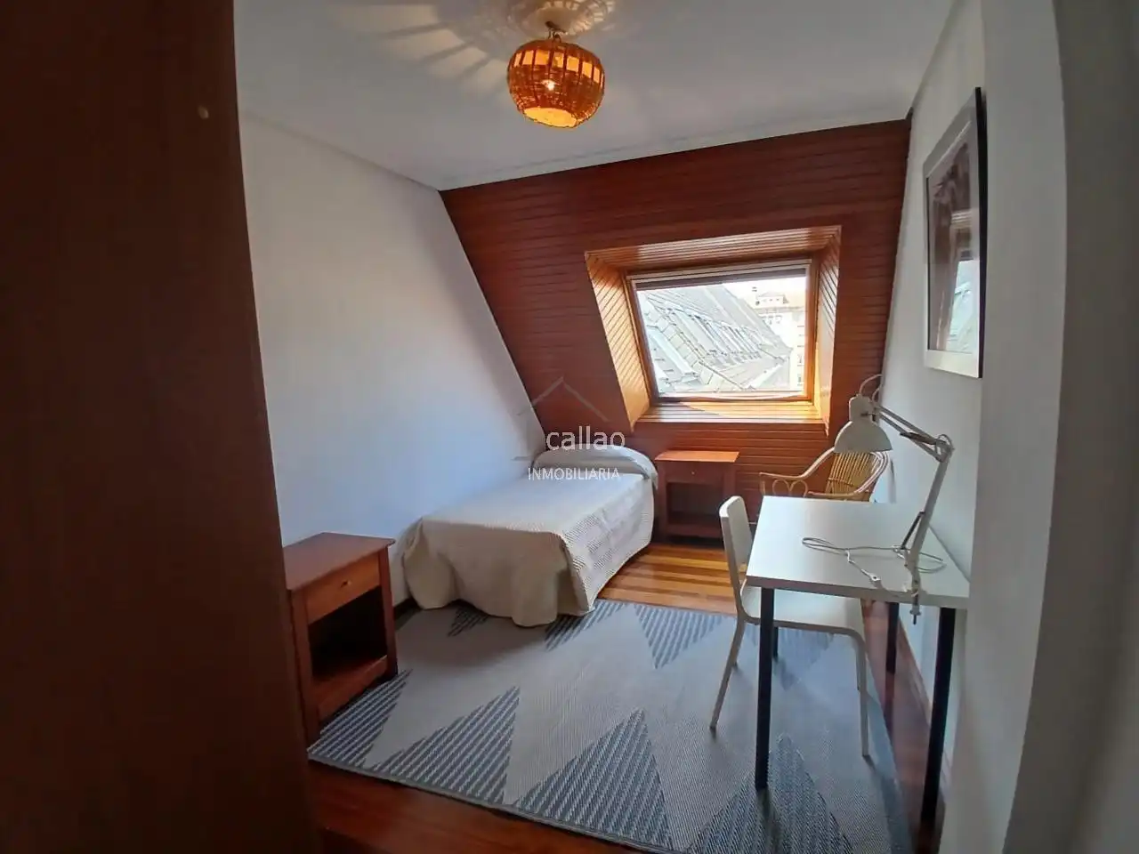 Bedroom of Flat for rent in Ferrol  with Heating, Parquet flooring and Furnished