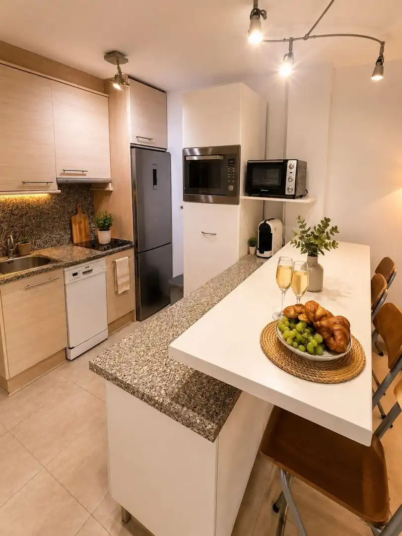 Cocina de Ático en venta en L'Ametlla de Mar  con Jardín privado, Terraza y Amueblado