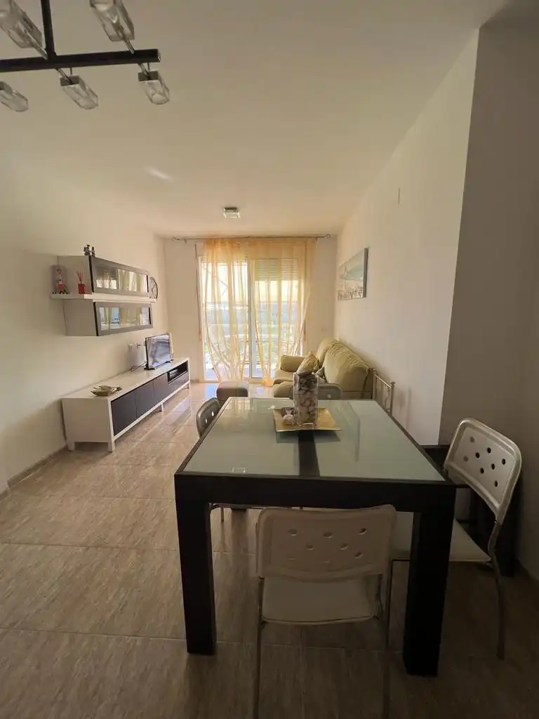 Sala d'estar de Apartament en venda en Alcanar amb Terrassa, Traster i Piscina comunitària