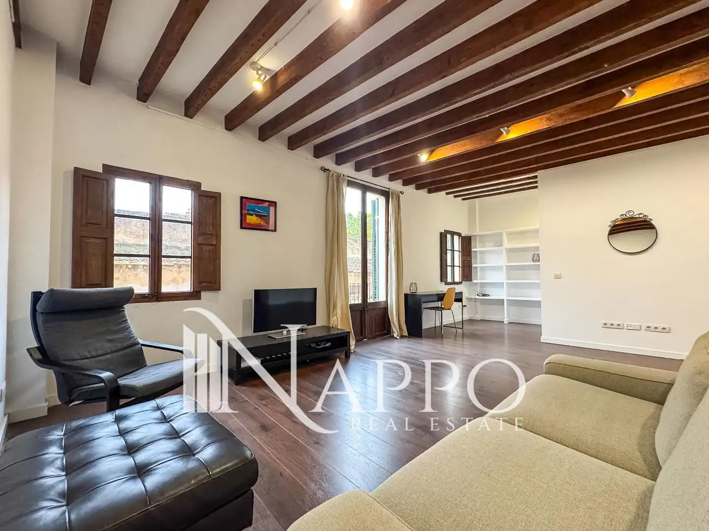 Sala d'estar de Pis de lloguer en  Palma de Mallorca amb Aire condicionat, Calefacció i Terrassa