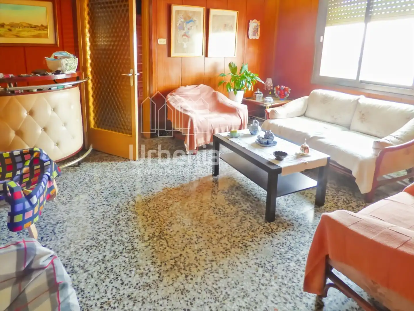 Sala de estar de Piso en venta en Mataró con Calefacción, Terraza y Amueblado