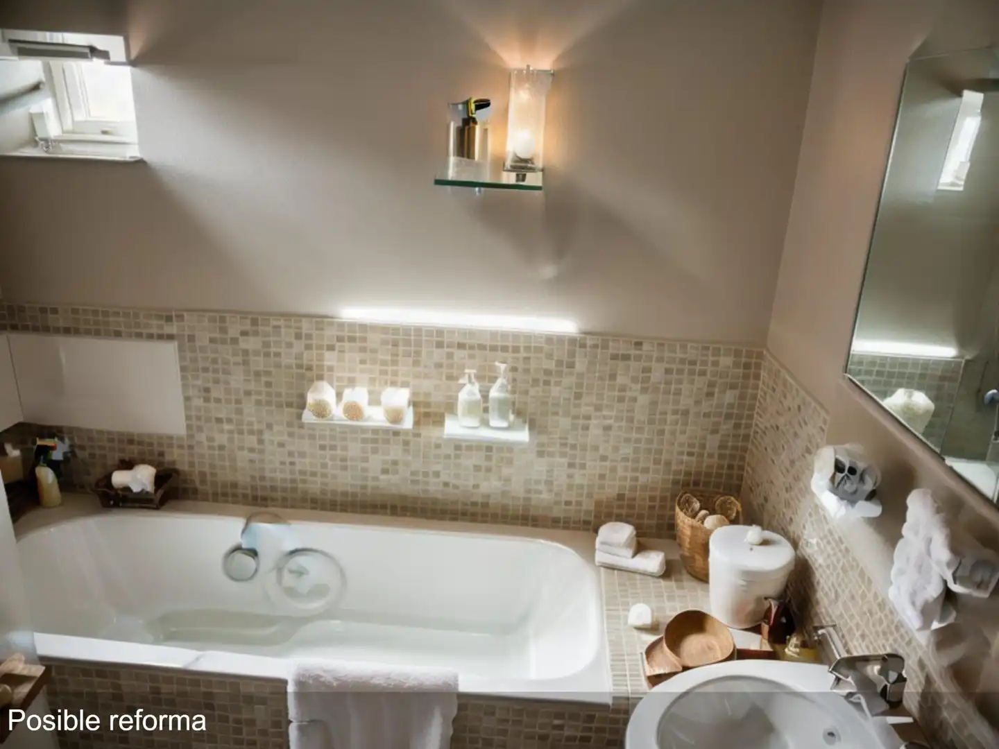 Badezimmer von Wohnung zum Verkauf in Castellvell del Camp mit Klimaanlage und Terrasse