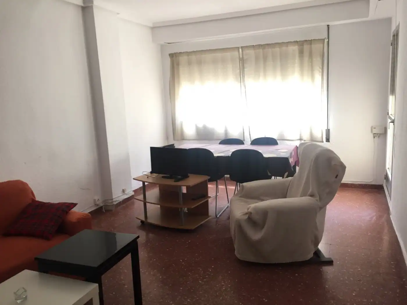 Wohnzimmer von Wohnung zur Miete in Valencia mit Terrasse, Möbliert und Balkon