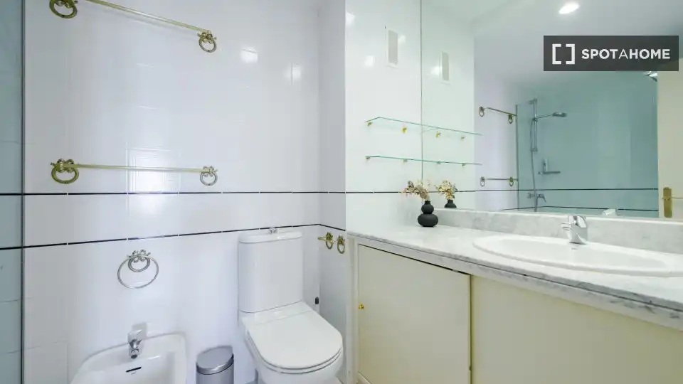 Bathroom of Flat for rent in Madrid  with Air Conditioner, Heating and Furnished