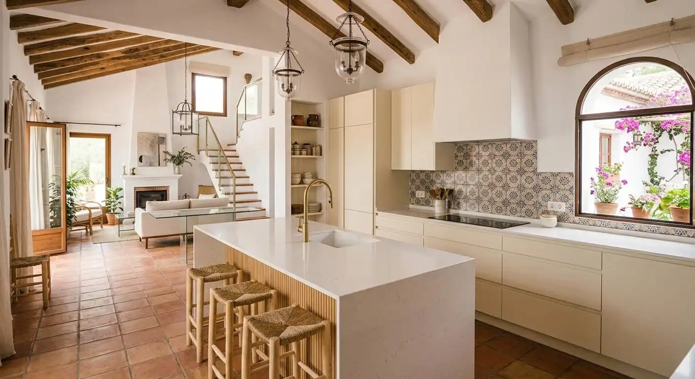 Cocina de Casa o chalet en venta en Roquetas de Mar con Aire acondicionado, Jardín privado y Terraza