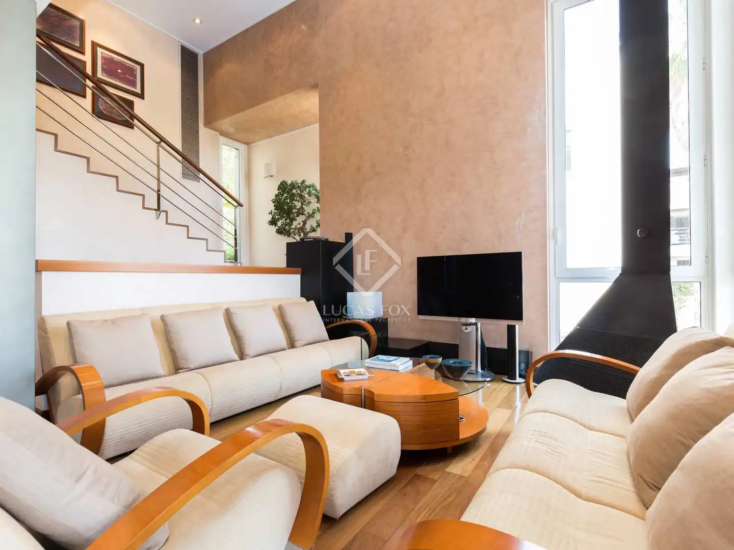 Wohnzimmer von Haus oder Chalet zum Verkauf in Esplugues de Llobregat mit Klimaanlage, Heizung und Privatgarten