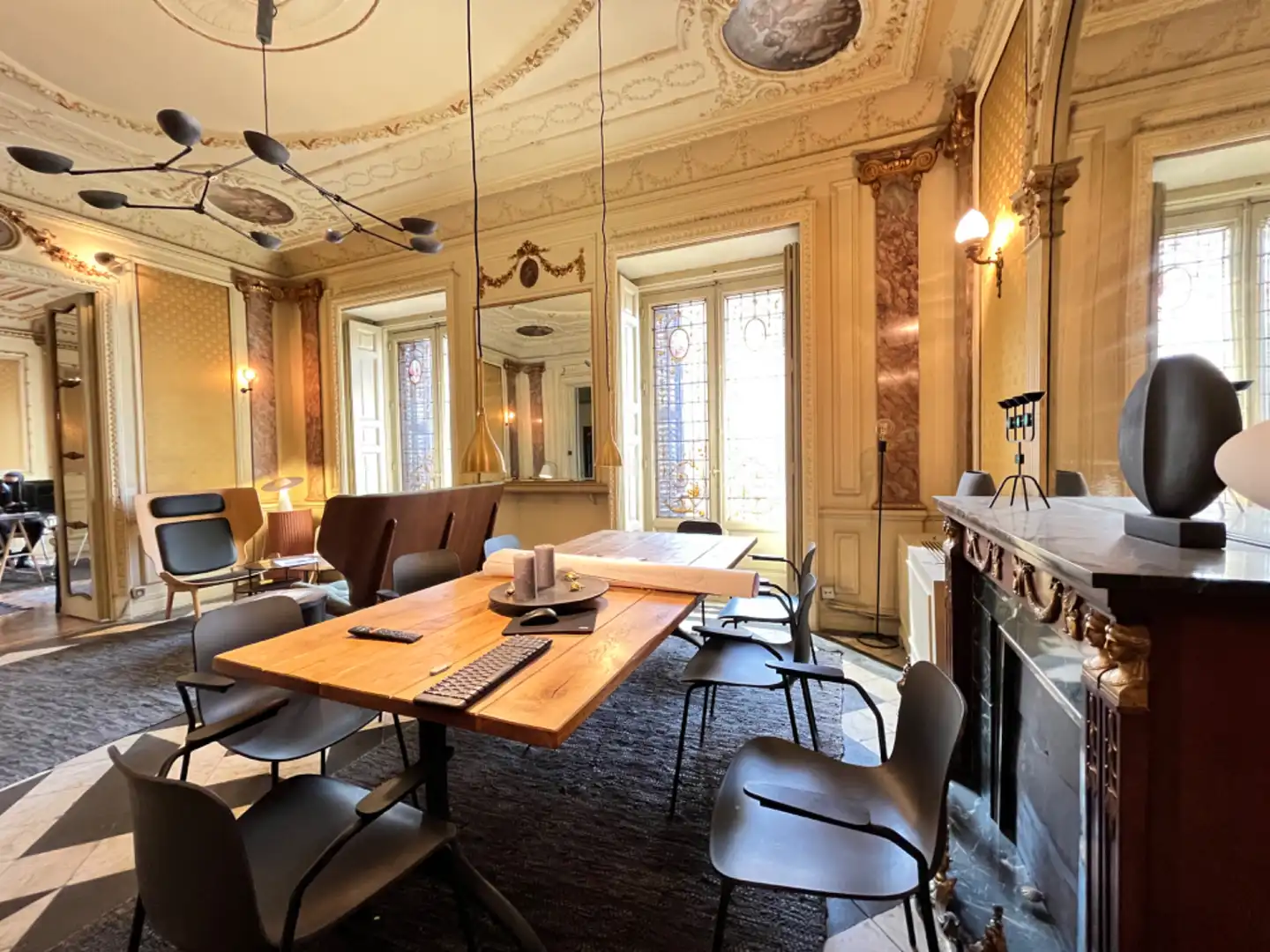 Dining room of Office for rent in Madrid  with Air Conditioner, Heating and Balcony