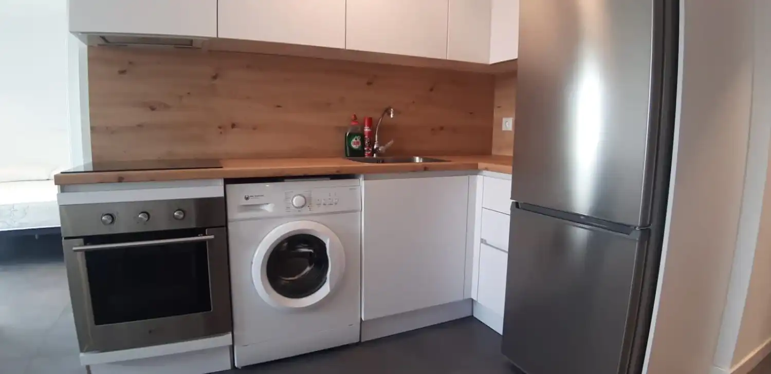 Cocina de Apartamento de alquiler en Murcia con Aire acondicionado, Amueblado y Lavadora
